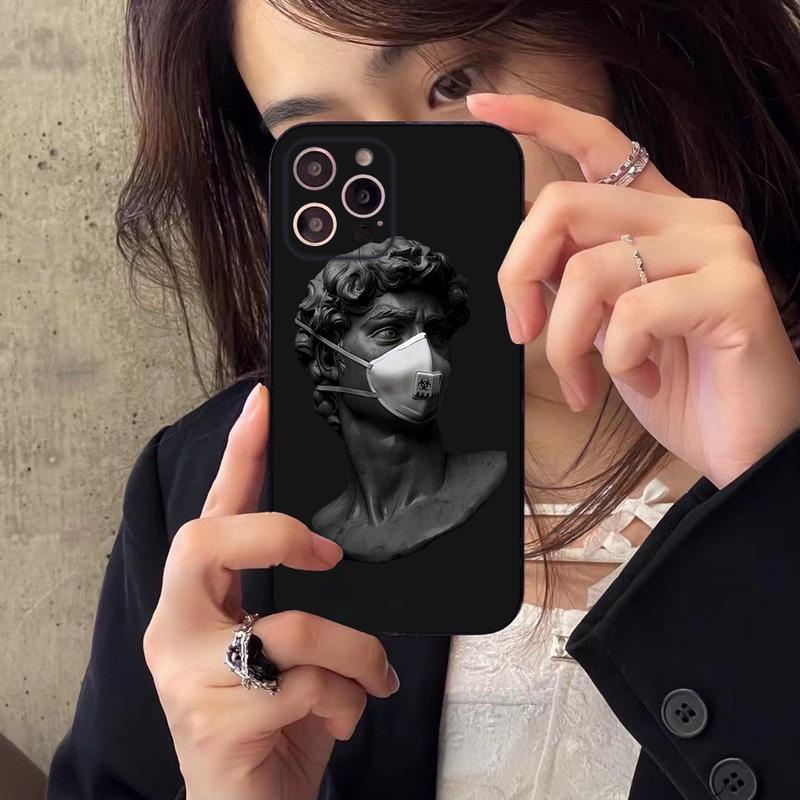 Ốp Lưng iphone da.vid độc hình tượng Hy Lạp cổ đại đeo kh.ẩu trang iPhone 6/7+/Xs/Xsmax/Xr/11/11pro/11promax/12/13/14