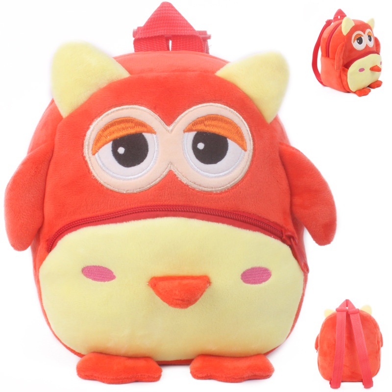 Ba Lô Lông Nhung 3D Hình Động Vật Dễ Thương Cho Bé 0-4 Tuổi