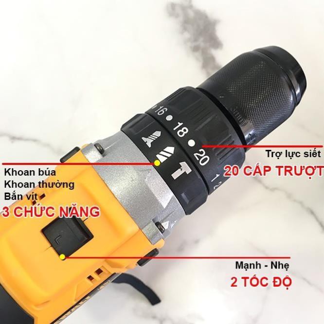 [Hàng xịn] Máy khoan pin Dewalt đầu 13 máy 3 chức năng khoan sắt , khoan gỗ, khoan tường