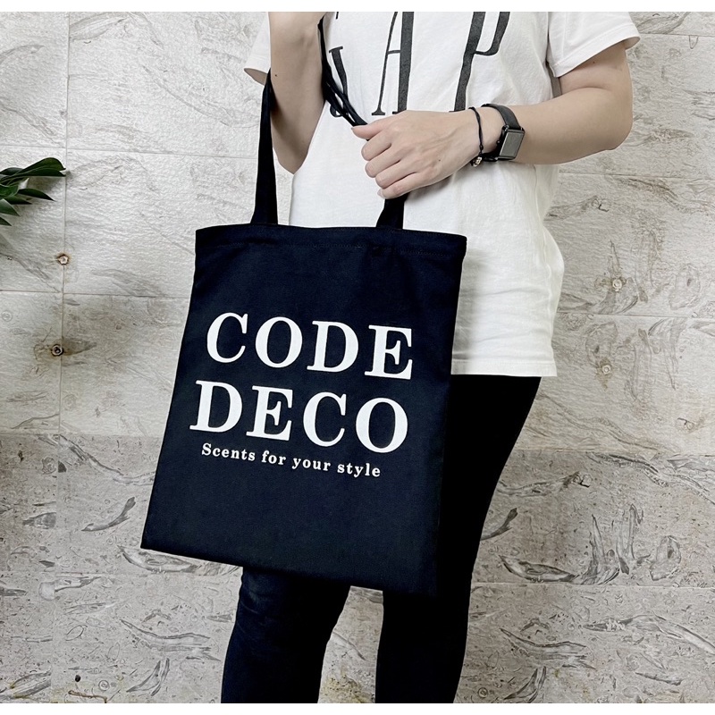 Túi đeo vai vải canvas Code Deco mẫu mới có khóa kéo