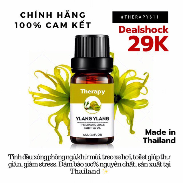 Tinh Dầu Nguyên Chất Hương Ylang Ylang - Ngọc Lan Tây THERAPY