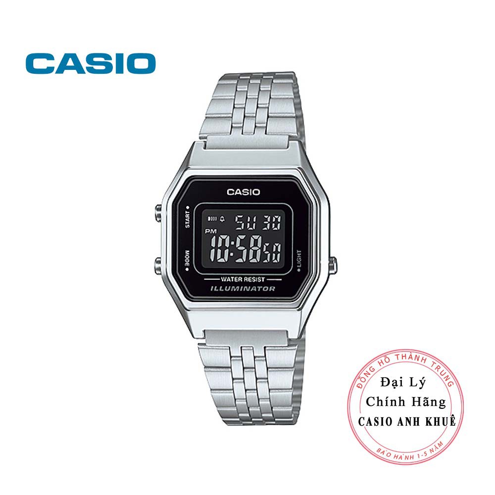 Đồng hồ điện tử nữ Casio Vintage LA680WA-1BDF dây kim loại