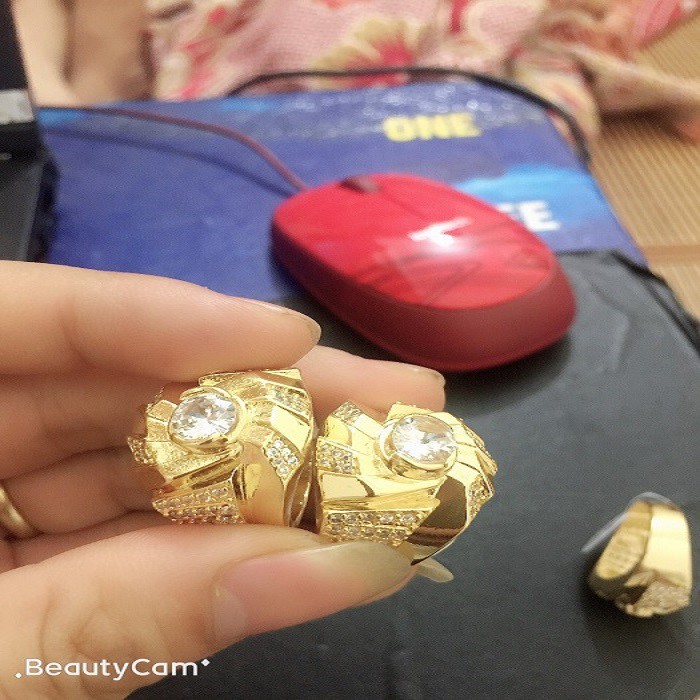 Nhẫn Nam Titan đính đá mạ 18k Đẳng Cấp Dân Chơi