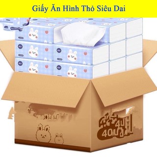 Thùng 40 bịch giấy ăn hình thỏ xinh xắn siêu dai, siêu mềm mịn - Nội địa trung