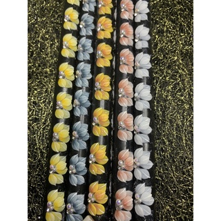 Hoa bột nail mẫu cúc ruby nhọn