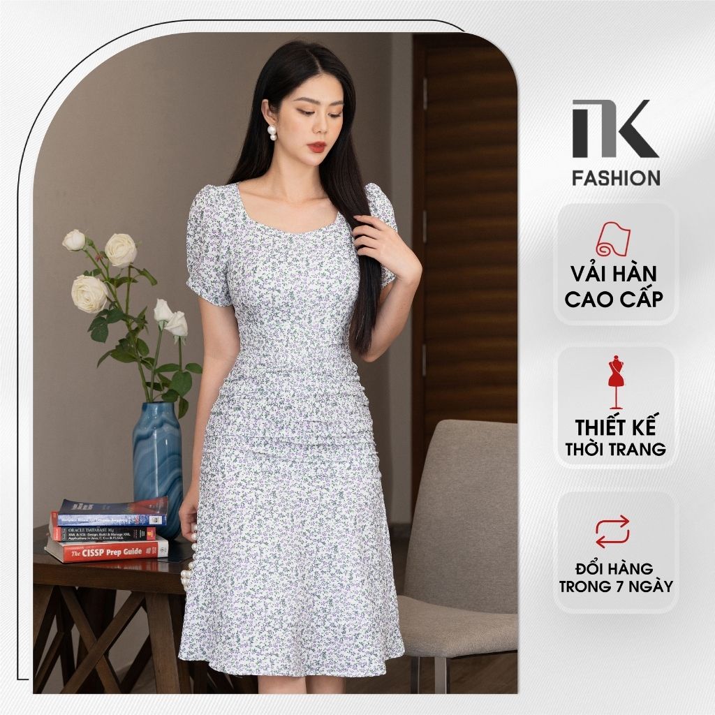 Đầm Đuôi Cá Nữ NK Fashion Thiết Kế Họa Tiết Hoa Đặc Trưng Mùa Hè, Chất Vải Mềm Mịn Thoáng Mát NKDV2202010