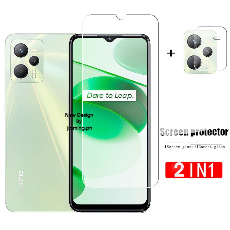 Ốp Điện Thoại Kính Cường Lực Cho Realme C35 C21 C21Y C25s C25 C11 2020 2021 C12 C15 8Pro 4G 5G 7Pro 8i 9i 5 5i 6i 5S C3 C25Y C20A OPPO A15 A15S A16 A16S 2 Trong 1