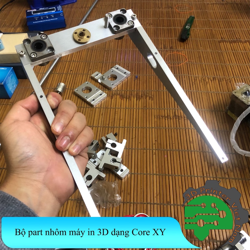 Bộ part nhôm lắp máy in 3D dạng Core XY dùng ty tròn