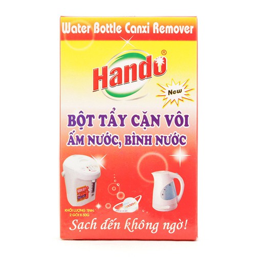 Bộ 2 Hộp bột tẩy cặn canxi  Hando cho cây nước, ấm đun nước, bình nóng lạnh 100G