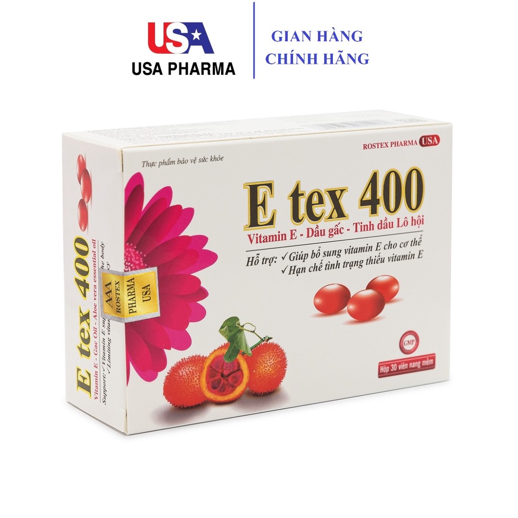 Viên uống đẹp da Vitamin E đỏ, dầu gấc, tinh dầu lô hội giảm nám sạm, khô, nhăn da - 30 viên