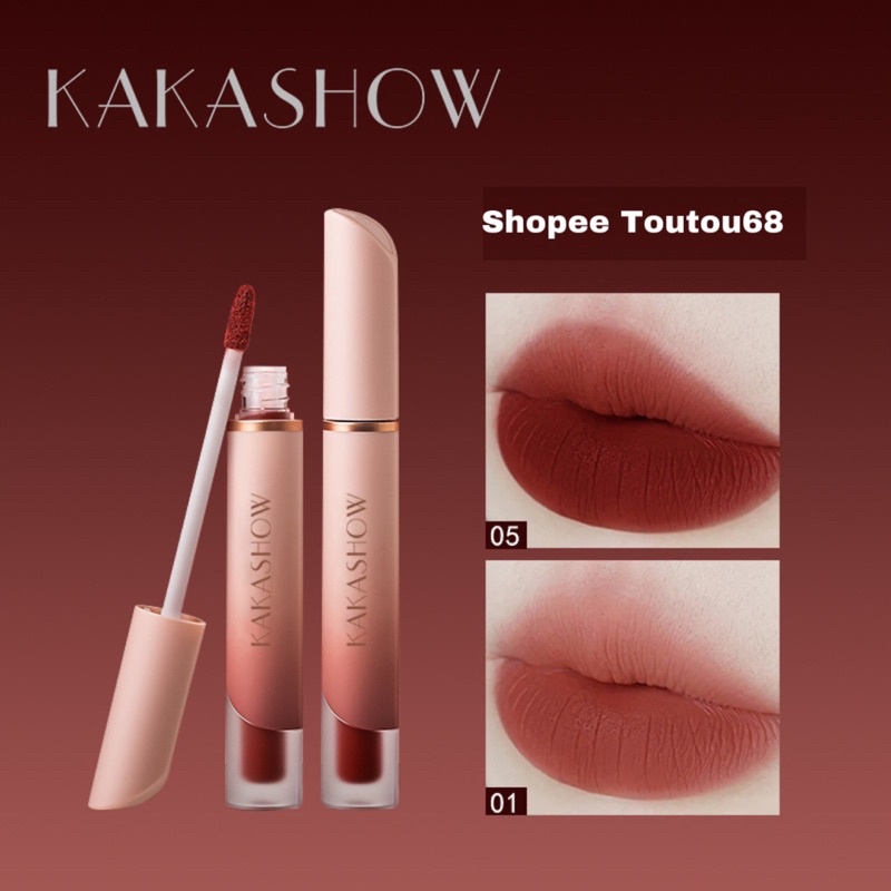 Son Môi Kakashow lắp chéo màu Nhung Lì Dưỡng Ẩm Chống Thấm Nước