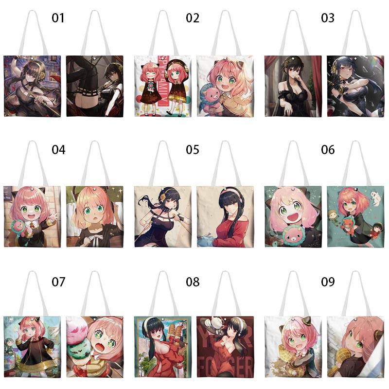 Túi Xách Canvas Cỡ Lớn Họa Tiết Anime Spyxfamily