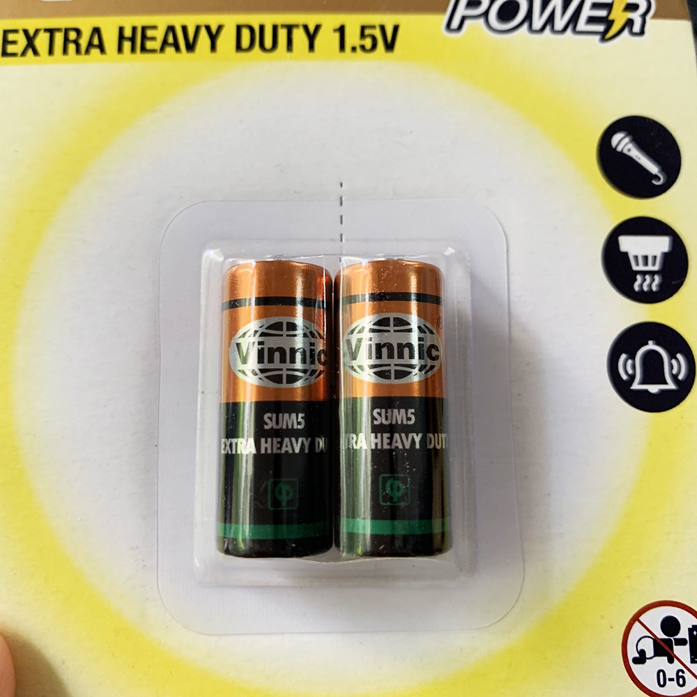 Pin Vinnic Sum5 R1 E90 1.5V chính hãng - Vỉ 2 viên DATE MỚI NHẤT