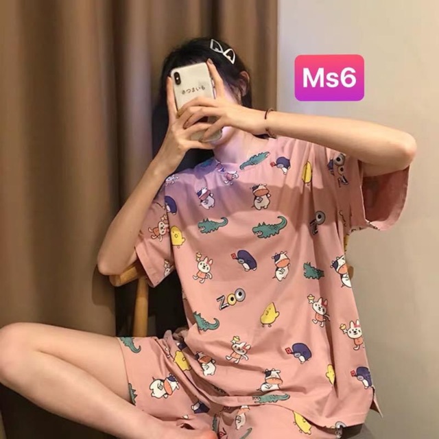 Set Bộ Thun Thái Kèm Túi Vải Rút Dây Ảnh Thật