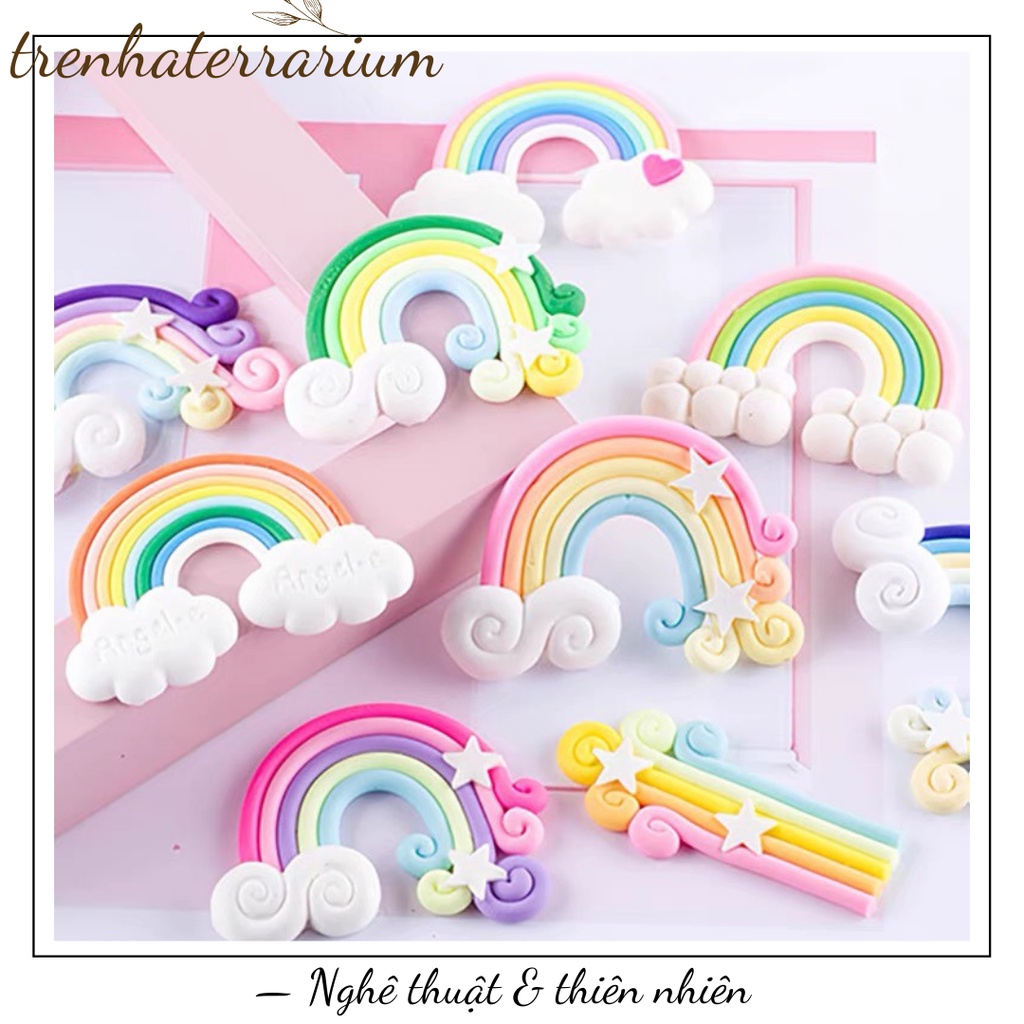 Tiểu cảnh cầu vồng ngôi sao terrarium cực cute trang trí sen đá
