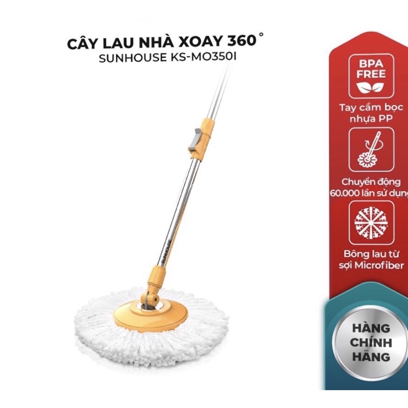 Cây Lau Nhà Xoay 360 Độ SUNHOUSE KS-MO350I