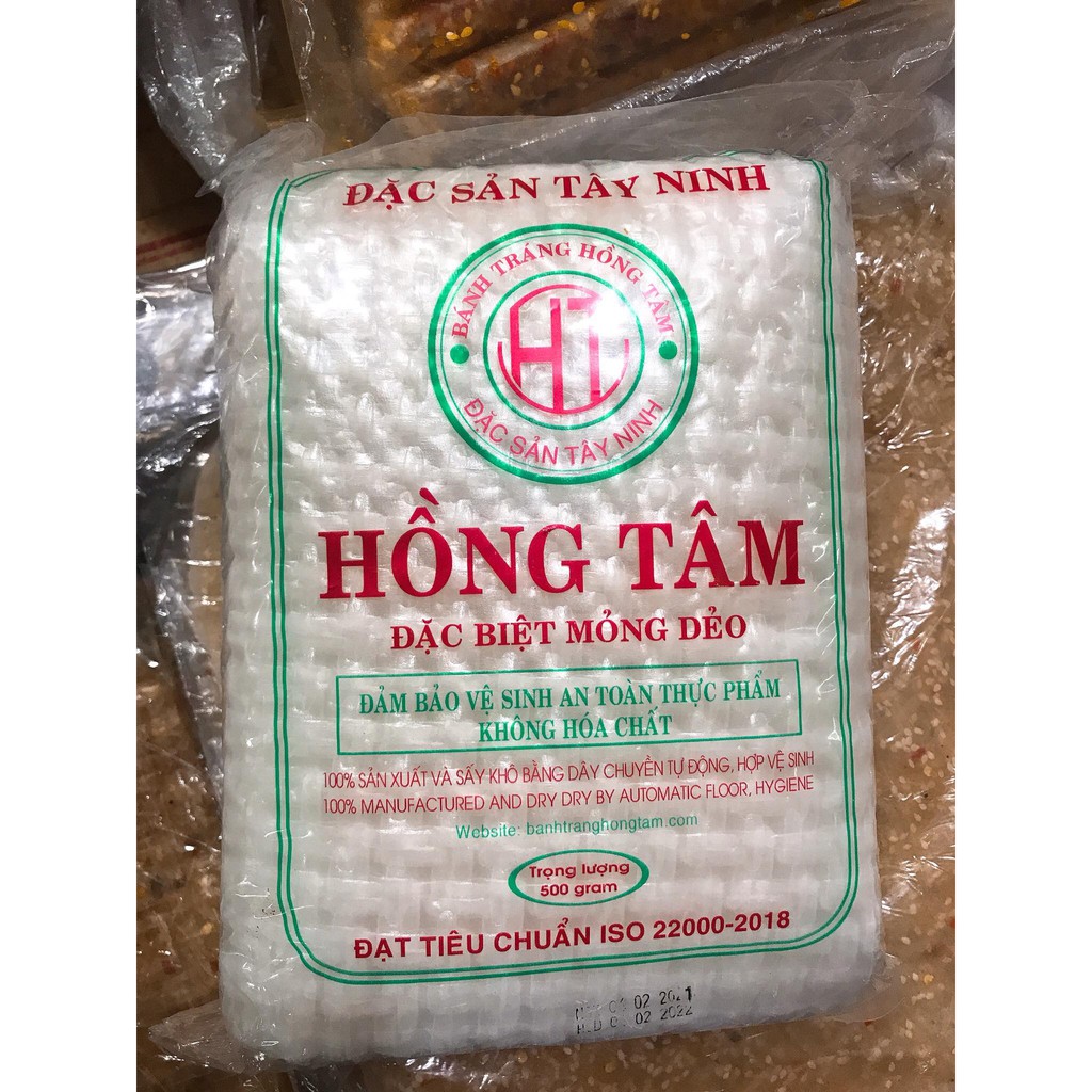 Q10 - 1Kg Bánh Tráng Cuốn Thịt Loại Siêu Mỏng Hồng Tâm Tây Ninh (500g/bịch)