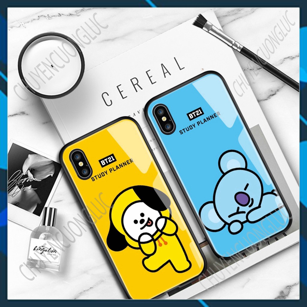 [SALE] Ốp điện thoại mặt kính cường lực hình TATA SHOOKY RJ SUGA COOKY cho SAMSUNG GALAXY S20 PLUS S20 ULTRA