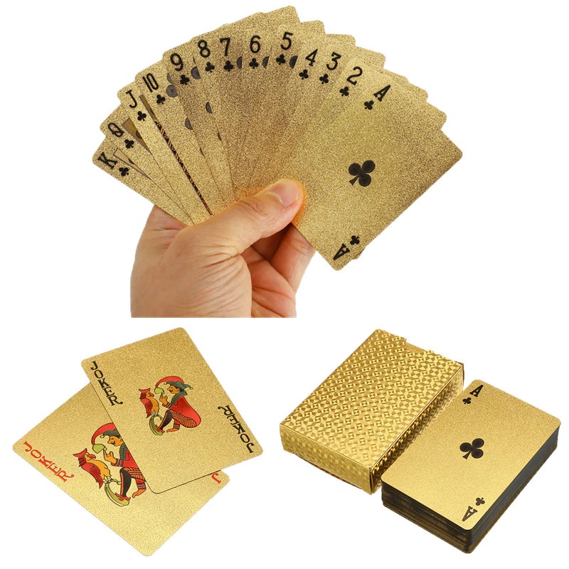 Bài Tây Mạ Vàng Cao Cấp Nhũ Vàng 24K – Bài Mạ Vàng Chống Thấm Nước
