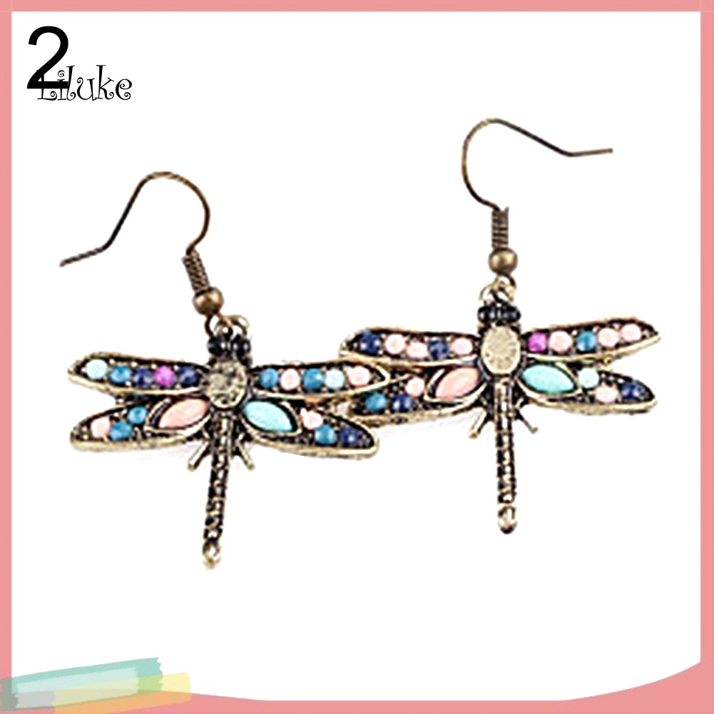 Đôi Khuyên Tai HìNh ChuồN ChuồN ChuồN ĐíNh Kim Cương Giả NhiềU Mà