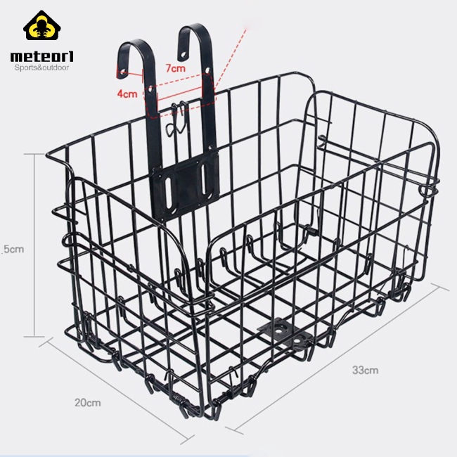 Big Cuboid Folding Steel Wire Front Basket Bike Accessories Mountain Bike Commuter Car