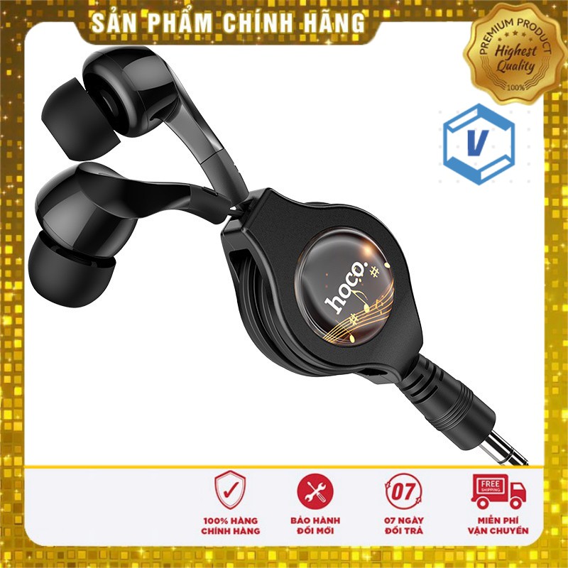 Tai nghe nhét tai dây rút tiện lợi, siêu bass cực mạnh, chuyên nghe nhạc, chơi game Hoco M68  - HÀNG chính Hãng BH6T