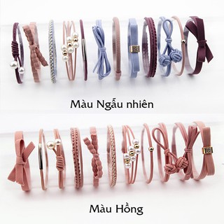 Hộp 12 dây cột tóc buộc tóc y như mẫu hot trên tiktok - sheeloveshop