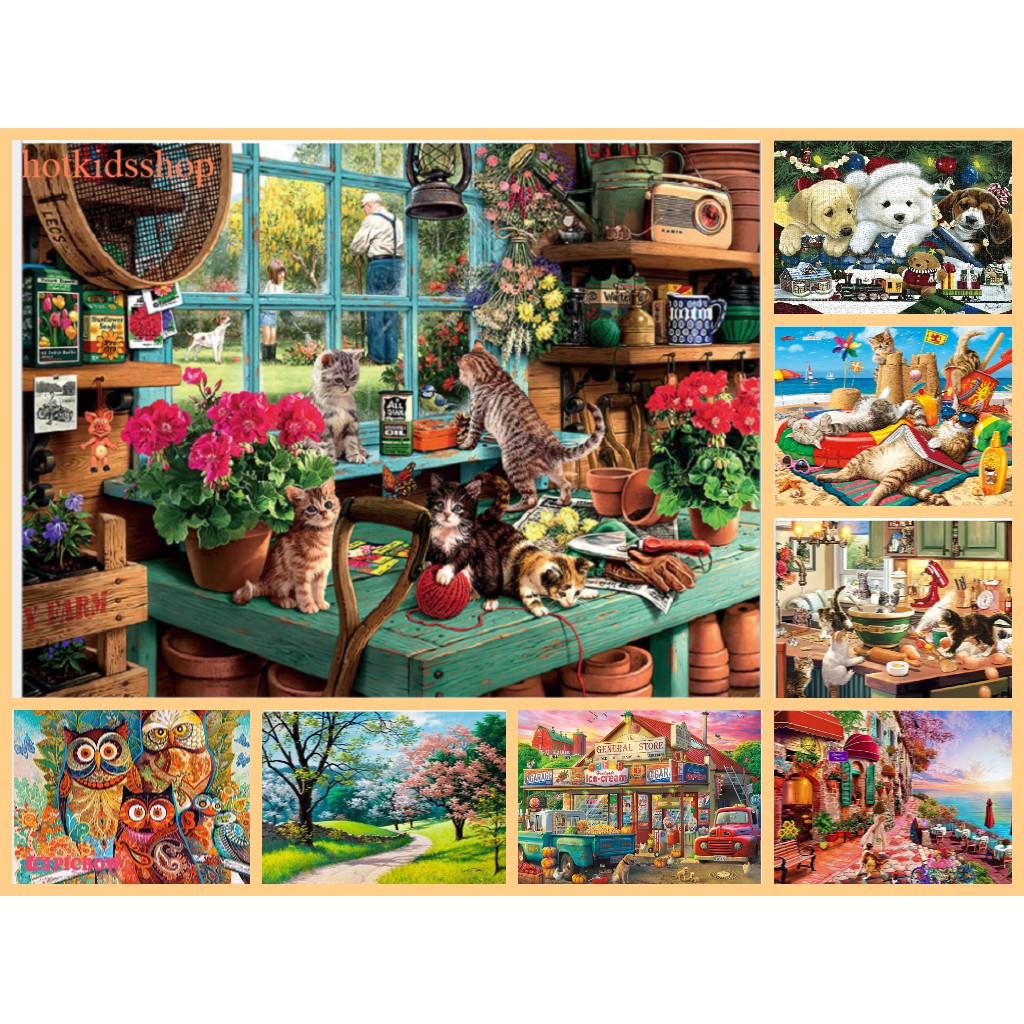 Bộ tranh ghép xếp hình 1000 mảnh giấy bồi trắng cao cấp KT 70x50cm/ Jigsaw puzzle