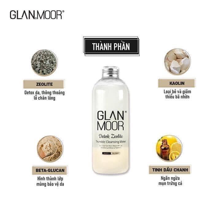 Tẩy trang bùn khoáng Glan moor detox zeolite trumble cleasing water