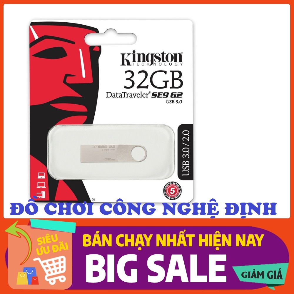 Usb Kingston 2.0 32G thiết kế nhỏ gọn, vỏ kim loại, thiết kế đẹp
