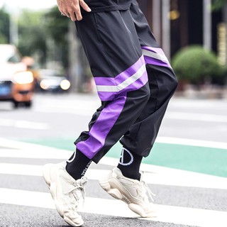 BLACKPINK - Quần Jogger Sọc Tím Phản Quang