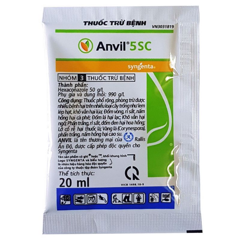 Thuốc trừ bênh Anvil 5SC chính hãng Syngenta (Thuỵ Sỹ),gói 20ml