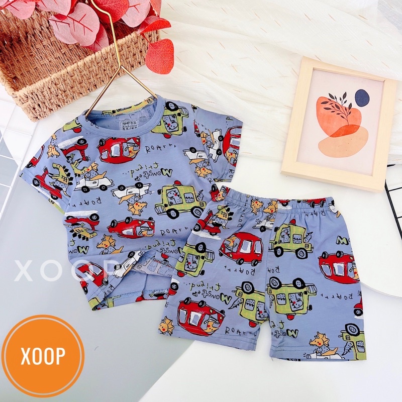 Cực Đại 1(35-42kg) Bộ cộc xuất Hàng in tràn chất cotton lạnh hàng Quảng Châu cho bé