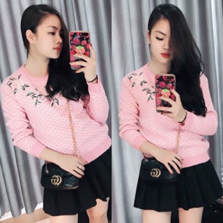 Sale áo len hoa thêu hàng quảng châu xịn