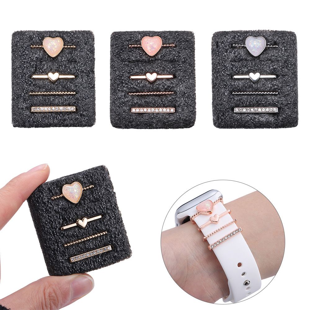 MAYSHOW Fashion Strap Decorative Charms Accessories Diamond  Ring Band Ornament New Jewellery Bracelet Smart Watch Metal Charms/Multicolor