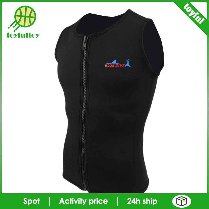 Áo lặn sát nách khóa kéo trước dày 2mm bằng cao su tổng hợp chất lượng