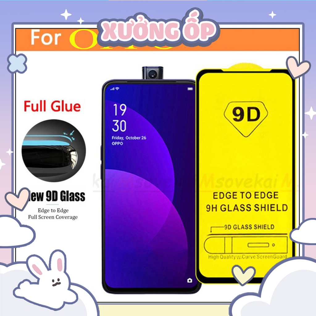 OPPO Kính Cường Lực 9D Premium Full màn mỏng - Xưởng ốp