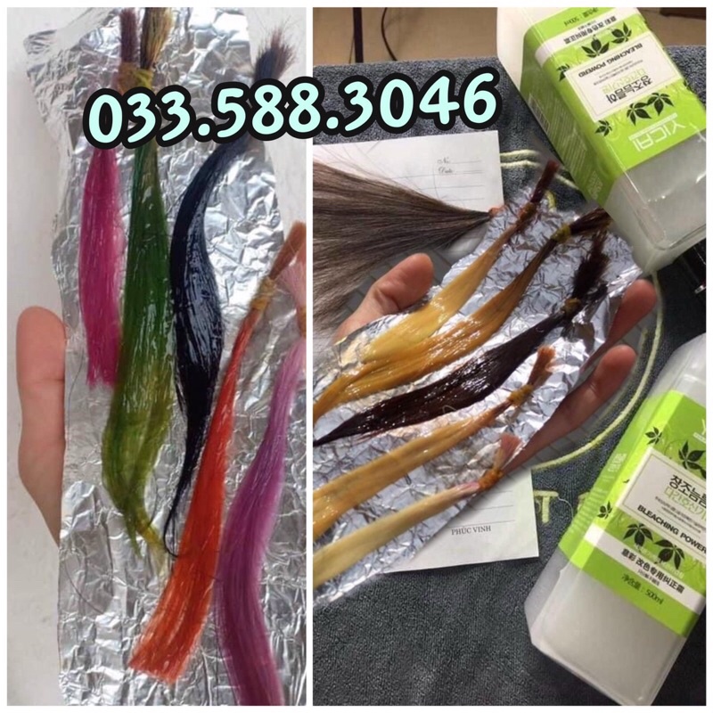 Bóc Màu Đen Đỏ Xanh Đen Rêu Thần Tóc Không Pha Oxi Không Tẩy Tóc