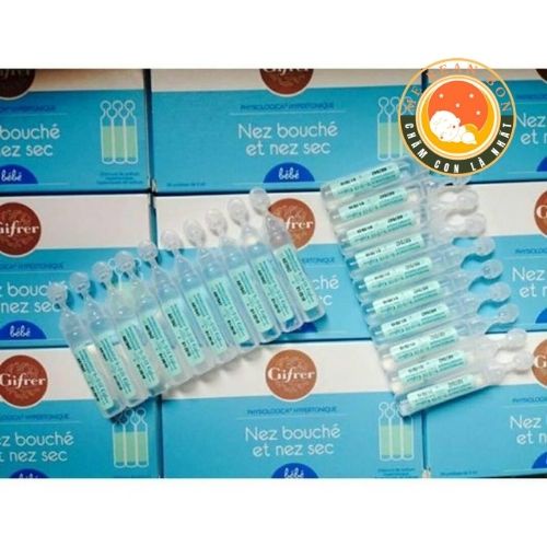 Nước rửa mũi Gifrer tép Xanh 20 ống của Pháp tránh nghẹt mũi cho bé, dùng được ở trẻ sơ sinh, trẻ em và người lớn
