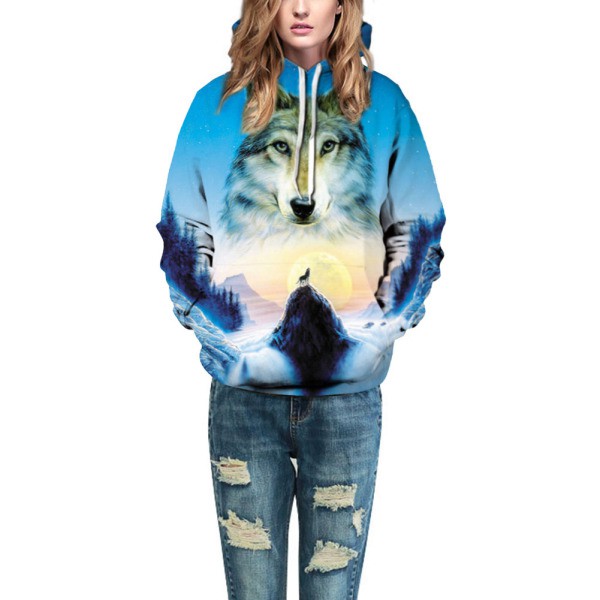 Áo hoodie dài tay in hình sói 3D thời trang dành cho cả nam và nữ | BigBuy360 - bigbuy360.vn
