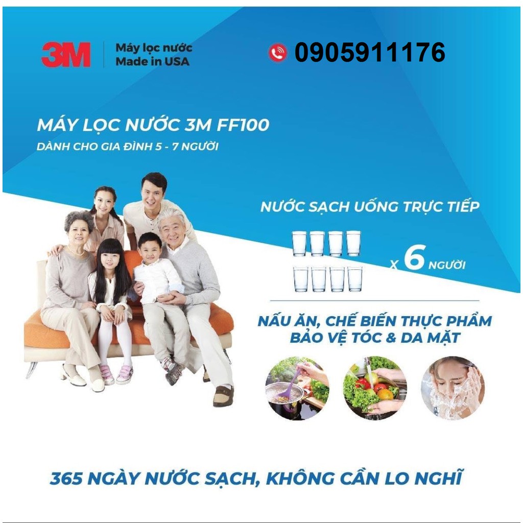 MÁY LỌC NƯỚC LẮP DƯỚI BỒN RỬA 3MFF100 + VÒI INOX 304