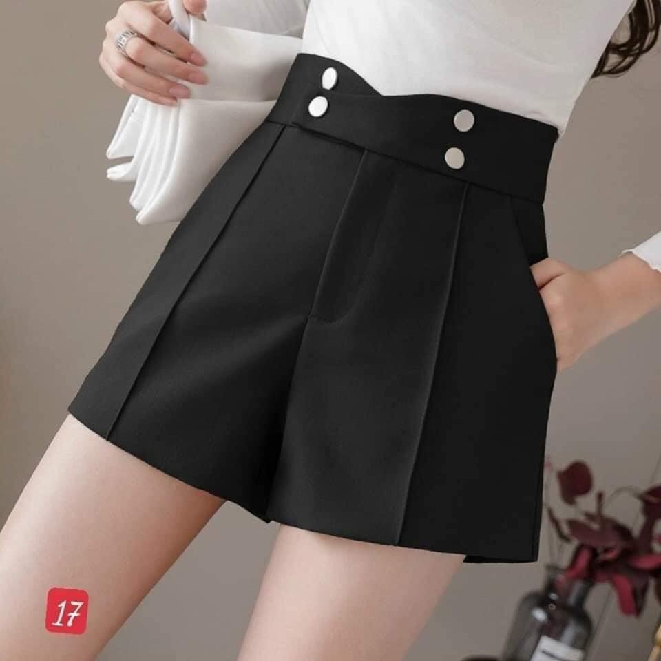 💃Quần Short Nữ 4 Khuy Cạp Cao Chất Tuyết Mưa Lưng Thun Co Dãn Nhiều Màu