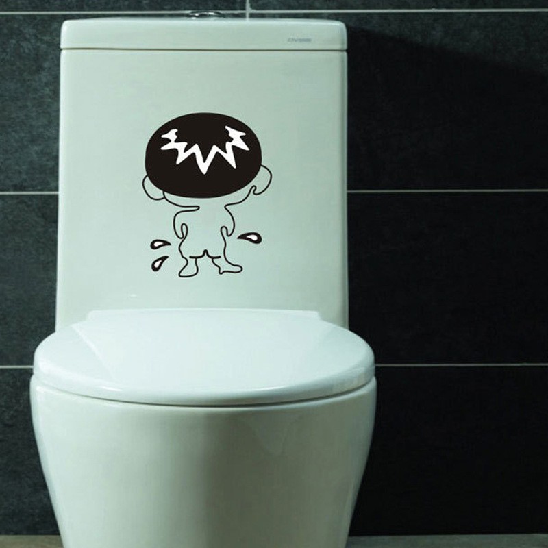 Decal dán toilet ngộ nghĩnh dễ thương, trang trí bồn cầu hình em bé AmyShop
