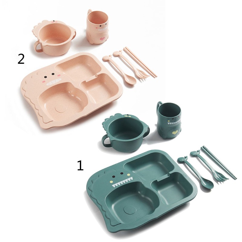 Bộ Dụng Cụ Tập Ăn 6 Món Hình Khủng Long Ngộ Nghĩnh Cho Bé