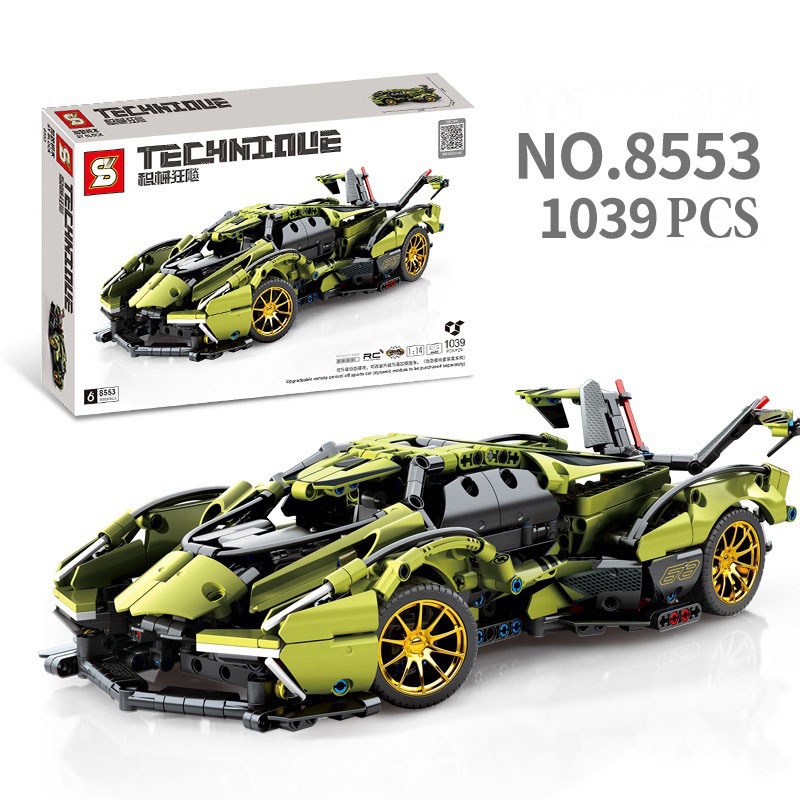 Đồ Chơi Lắp Ráp Mô Hình Siêu Xe Điều Khiển Từ Xa RC Lamborghini V12 Vision GT Model SY8553 Với 1000+ Mảnh Ghép