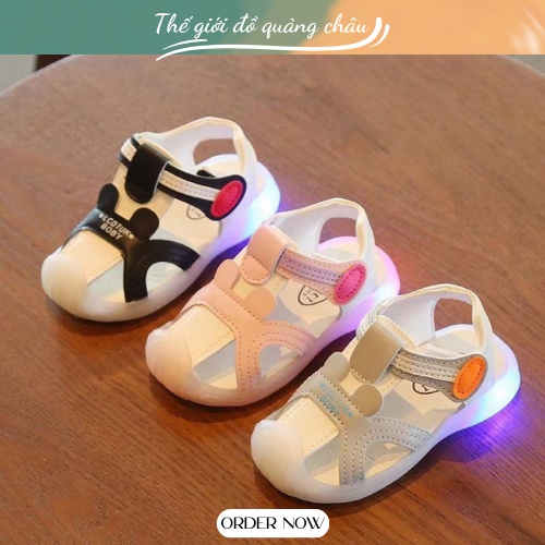 Giày SANDAL Tập Đi Cho Bé Trai Và Gái -Phát Sáng  Đế Chống Trơn -Hàng Quảng Châu Cao Cấp - Shop Không Bảo Hành Đèn