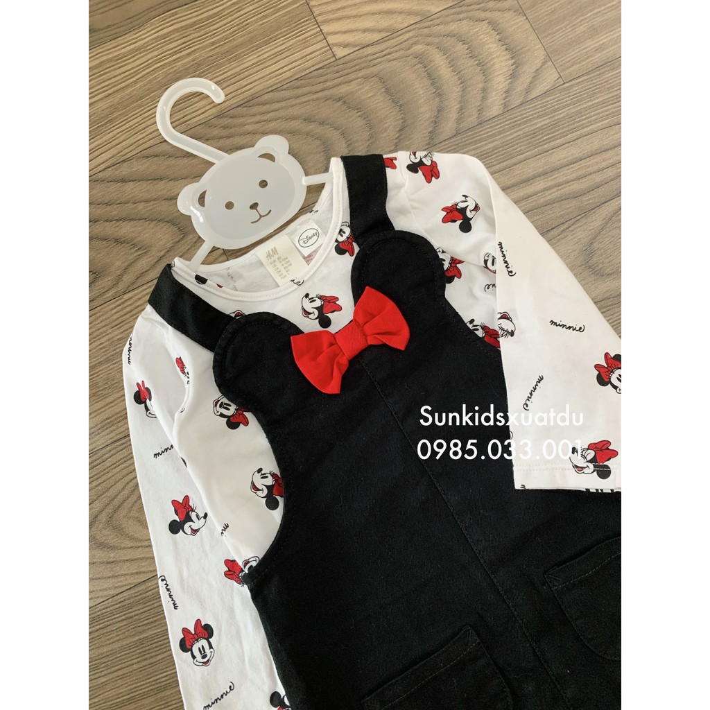 Set yếm Mickey đen nơ đỏ