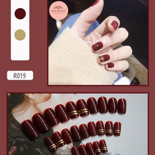 [Phụ Kiện Tặng Kèm 2 Món]Móng Tay Giả Kèm Keo Bộ 24 Móng Pinky Beauty Trang Trí Nail Nghệ Thuật, Họa Tiết Độc Đáo Cho Nữ