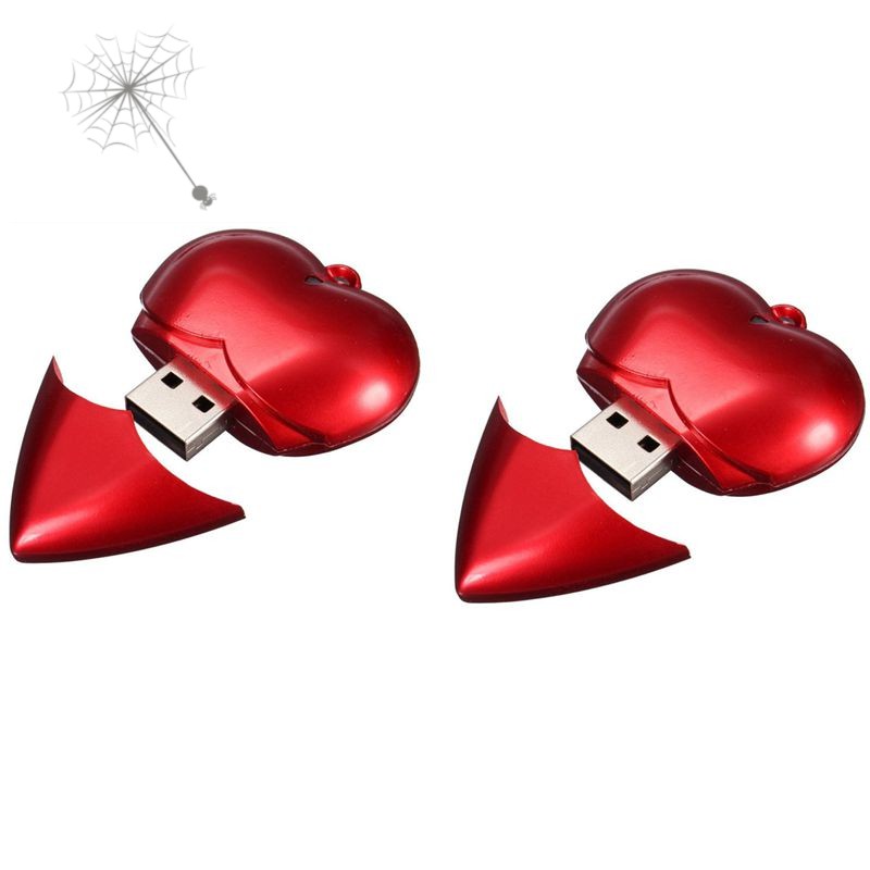 Bộ 2 Usb 2.0 Hình Trái Tim 4gb & 16gb