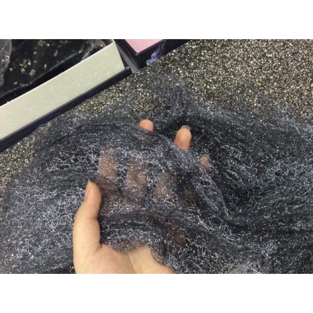 Lưới ren Đen kim tuyến chụp ảnh mẫu, lưới ẩn nail